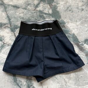 Alexander Wang Dark Blue High Waist Women's Shorts